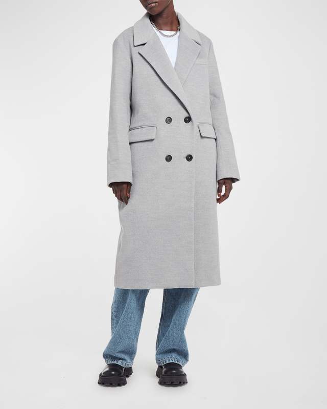 Aaron Faux Wool Long Peacoat